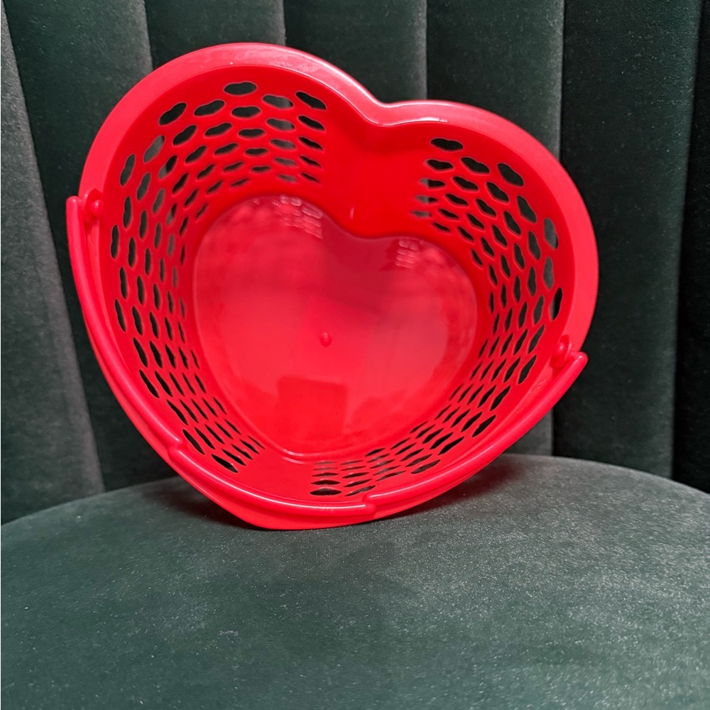 Red Heart-Shaped Basket